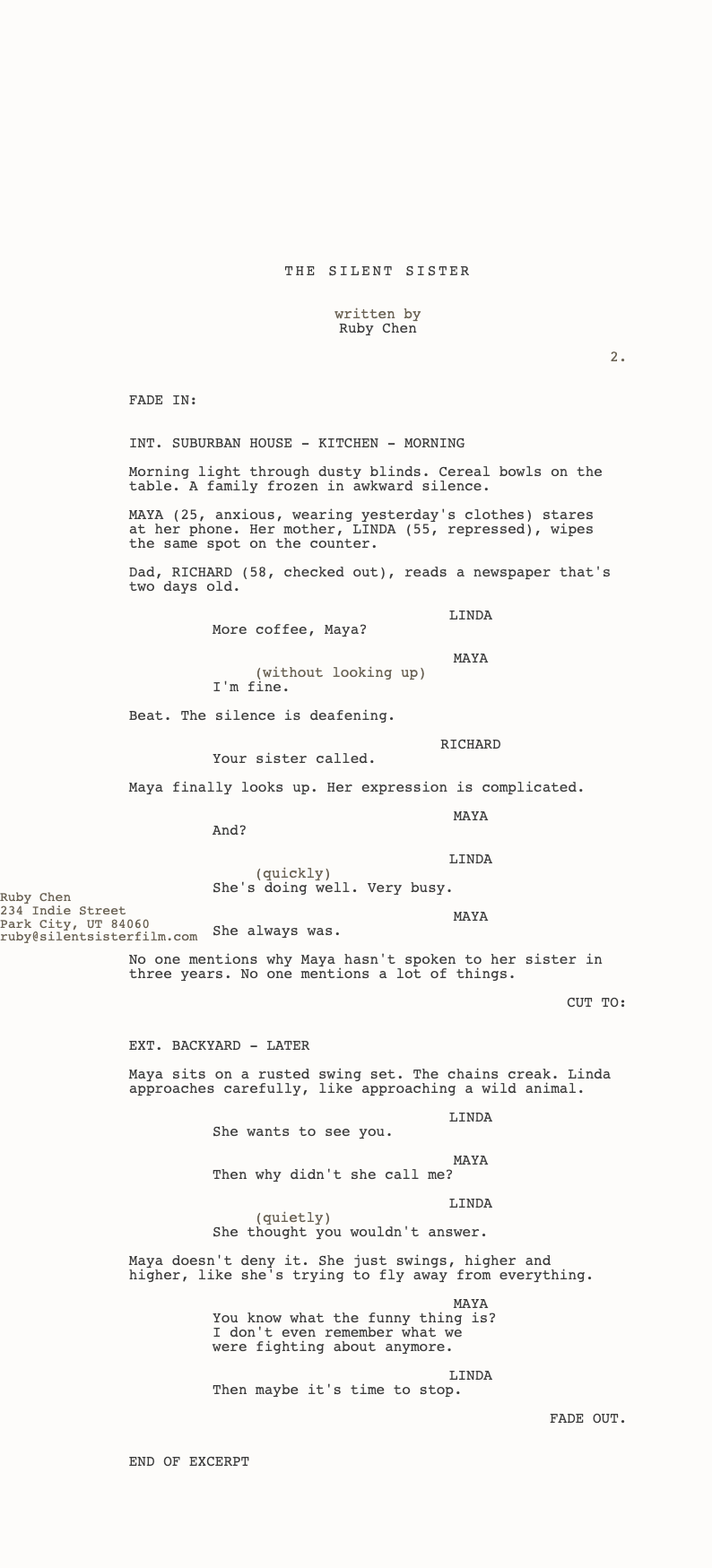 Sundance indie screenplay